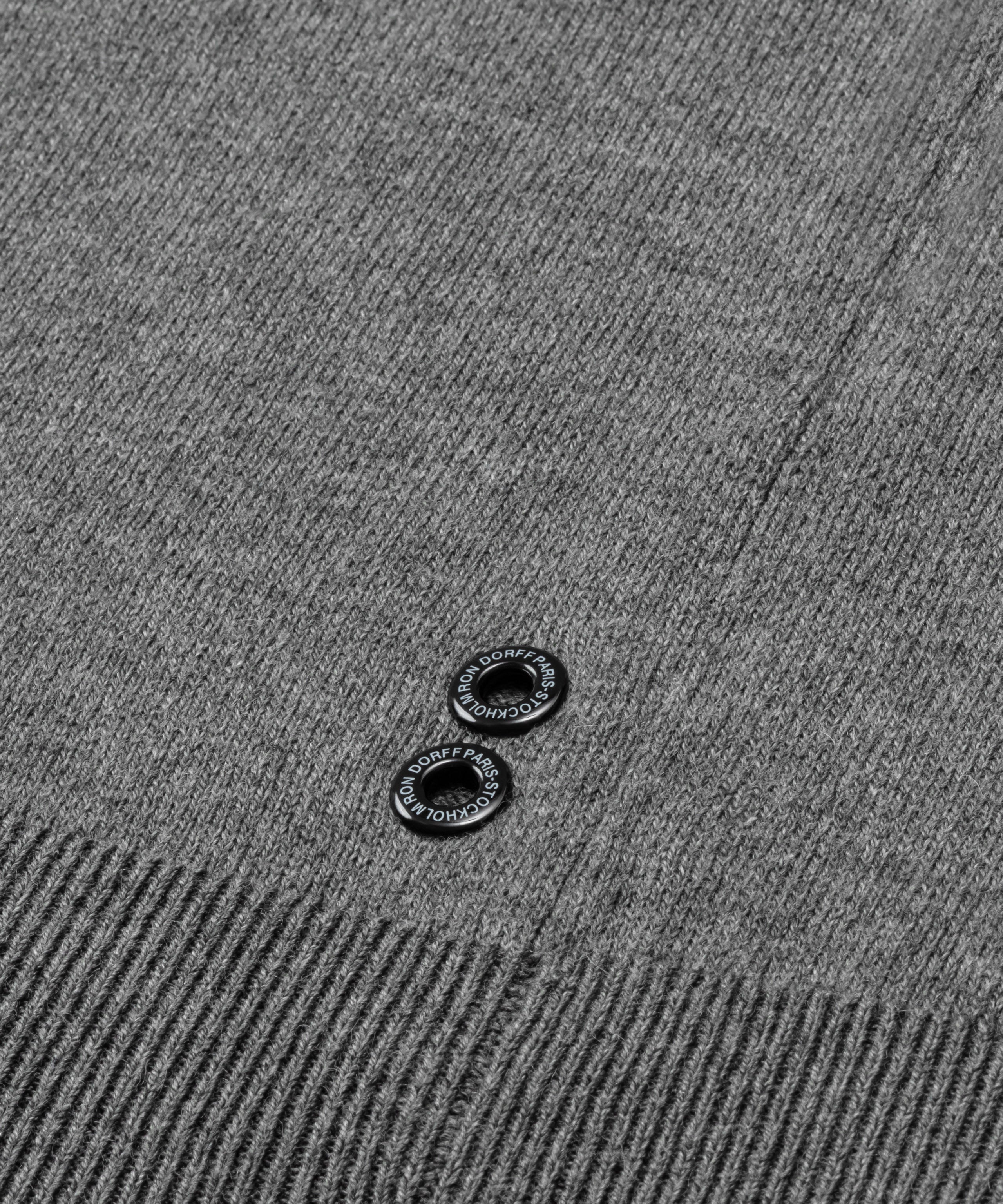 Cotton-Wool Baseball Sweater: Dark Grey Melange