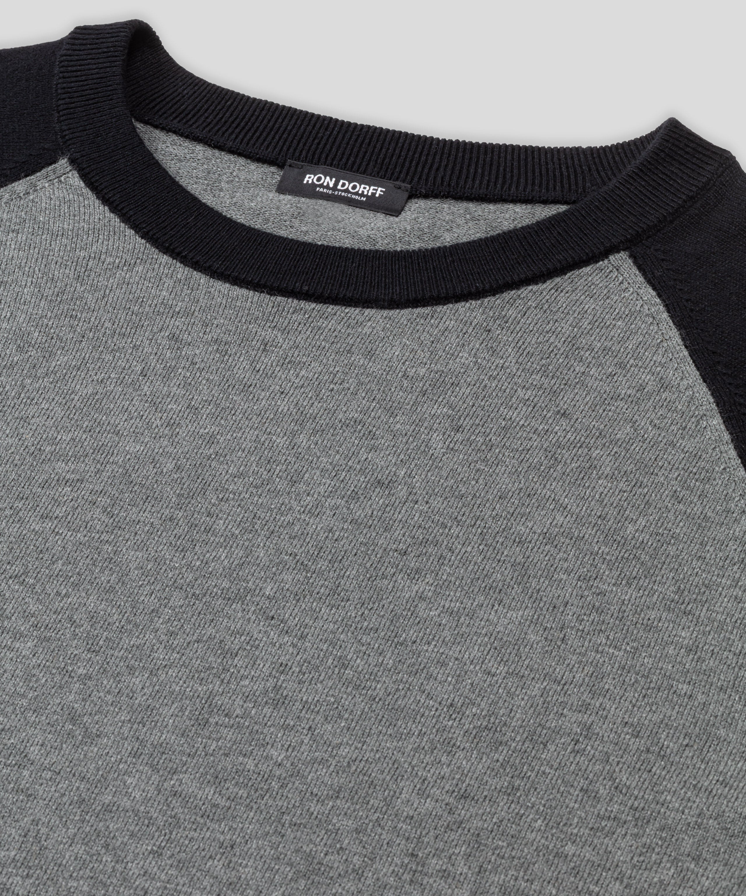 Cotton-Wool Baseball Sweater: Dark Grey Melange