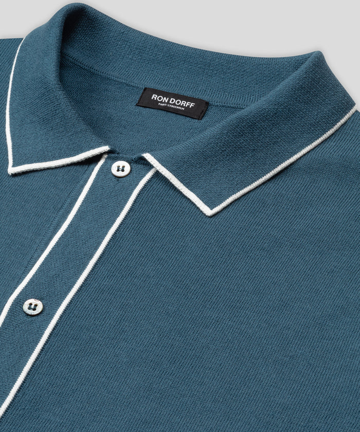 Cotton-Silk Shirt: Baltic Blue