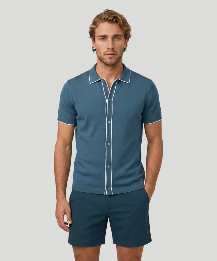 Cotton-Silk Shirt: Baltic Blue