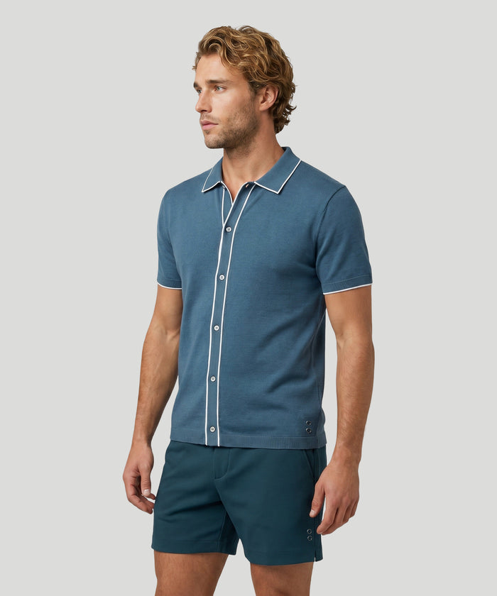 Cotton-Silk Shirt: Baltic Blue