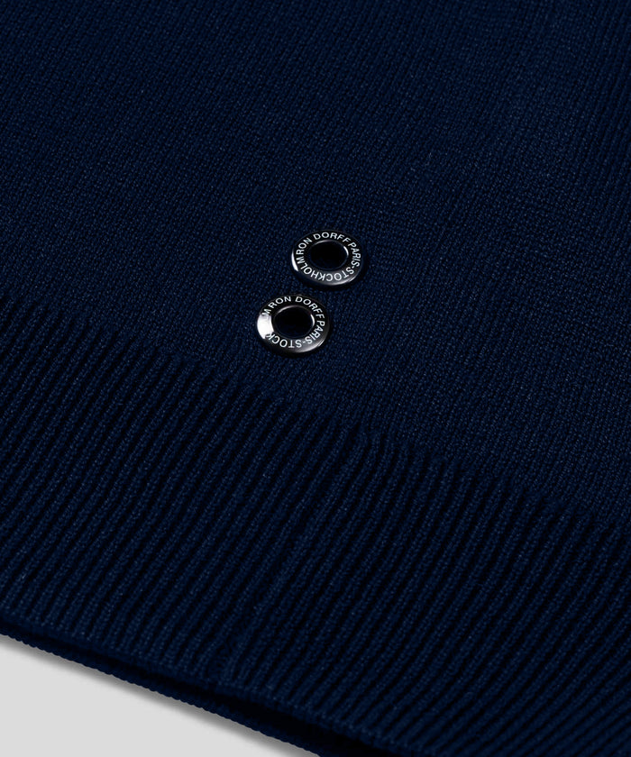 Cotton-Silk RD Polo: Navy
