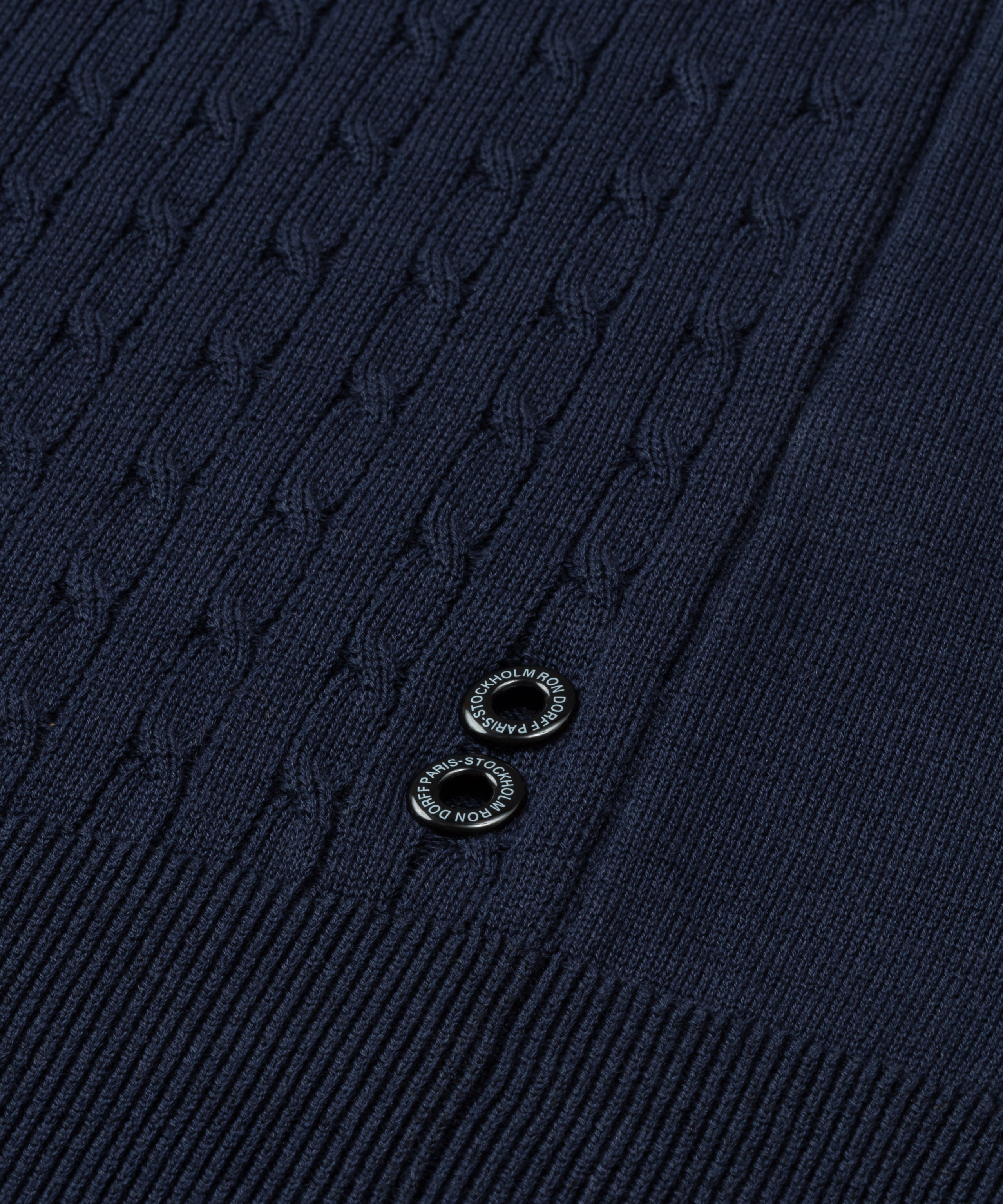 Cotton Polo w. Cable: Navy