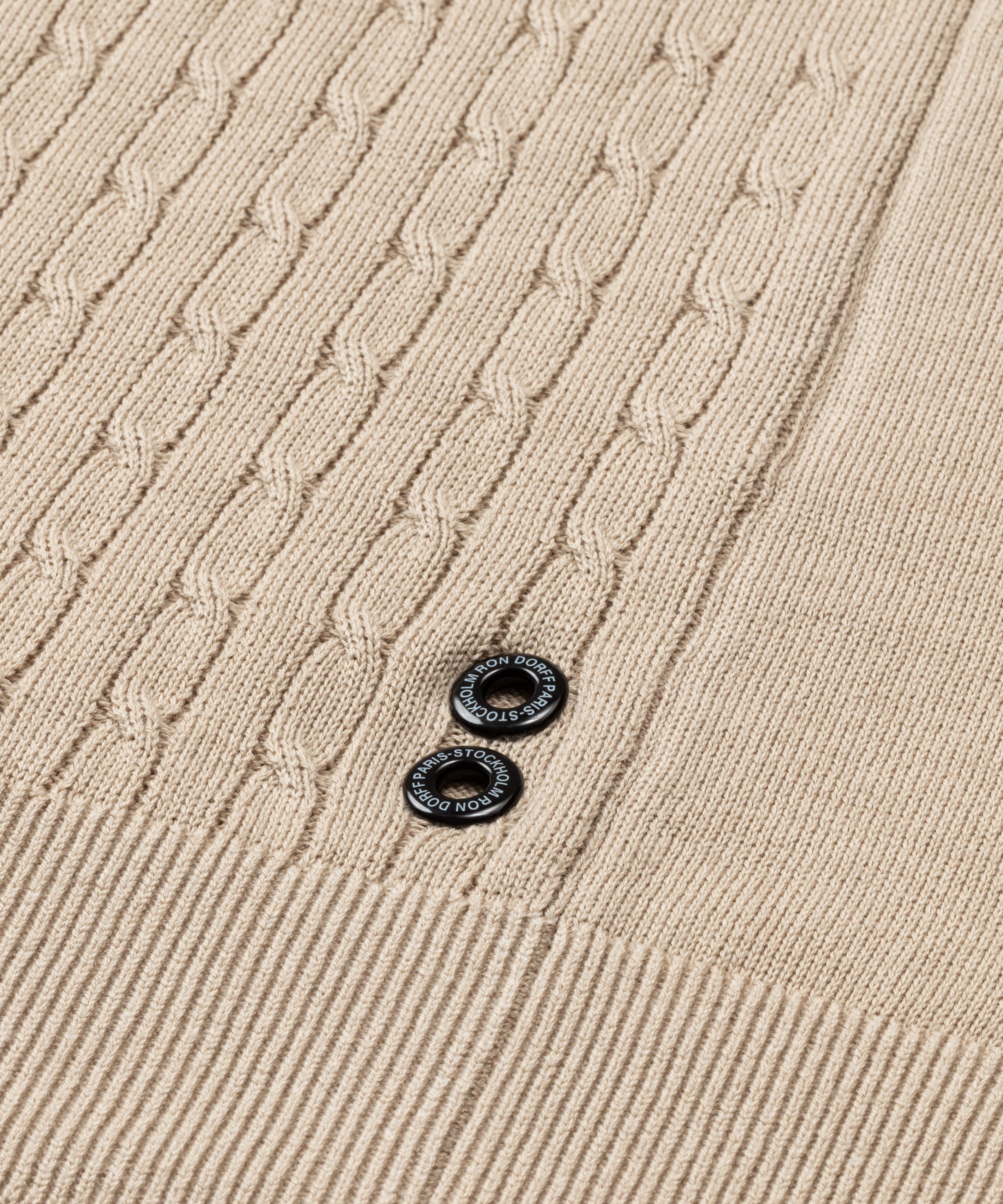 Cotton Polo w. Cable: Sandy Beige