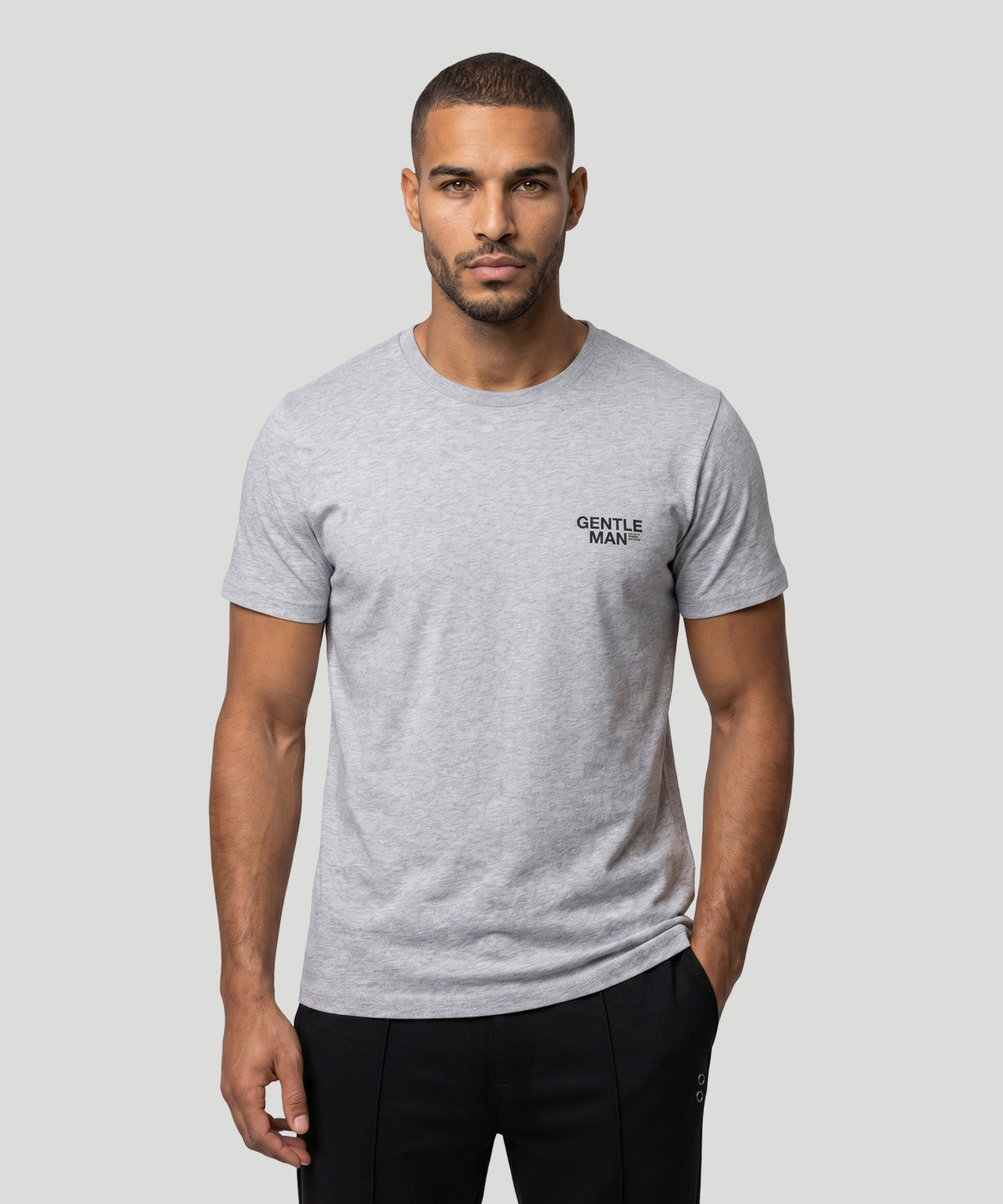 Organic Cotton T-Shirt "GENTLEMAN": Grey Melange