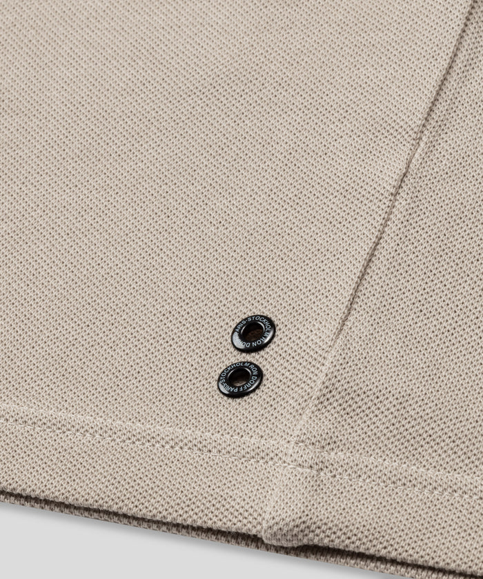 Cotton Piqué T-Shirt Eyelet Edition: Sandy Beige
