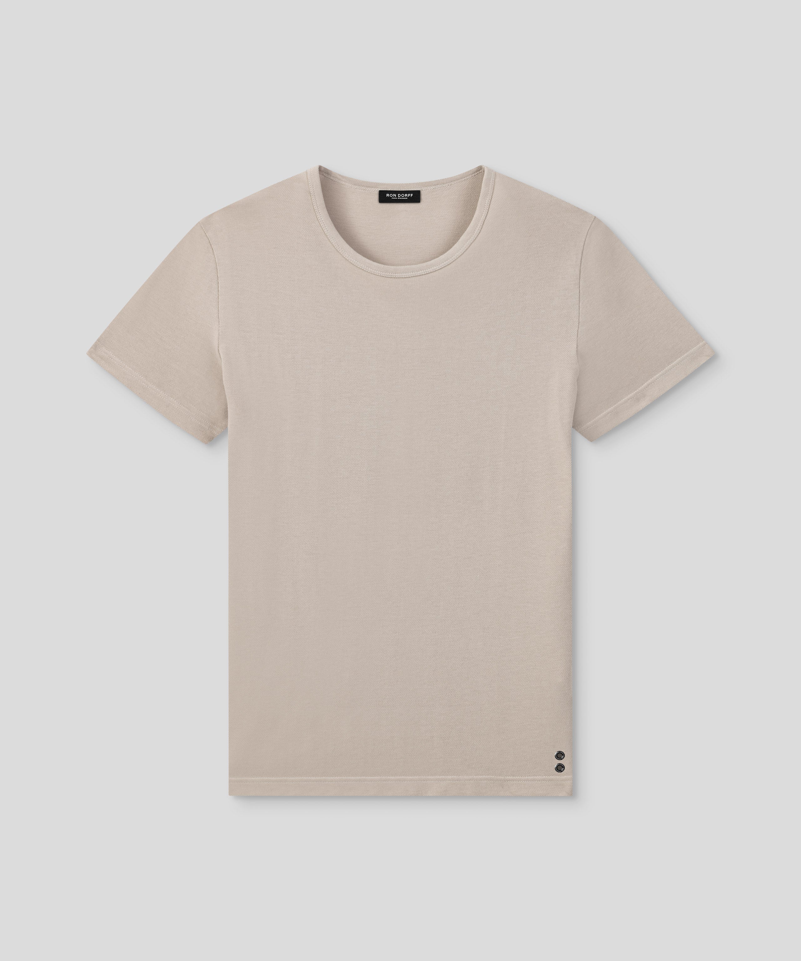 Cotton Piqué T-Shirt Eyelet Edition: Sandy Beige