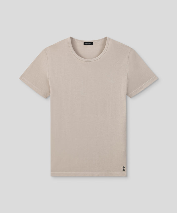 Cotton Piqué T-Shirt Eyelet Edition: Sandy Beige