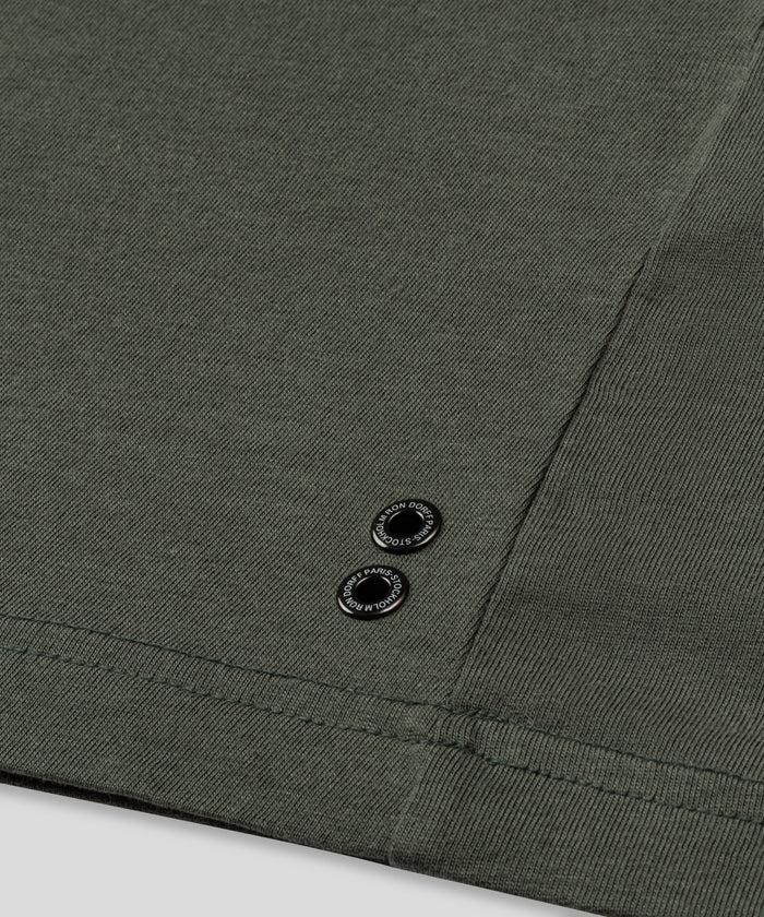 Organic Cotton T-Shirt w. Placed Stripes: Urban Khaki