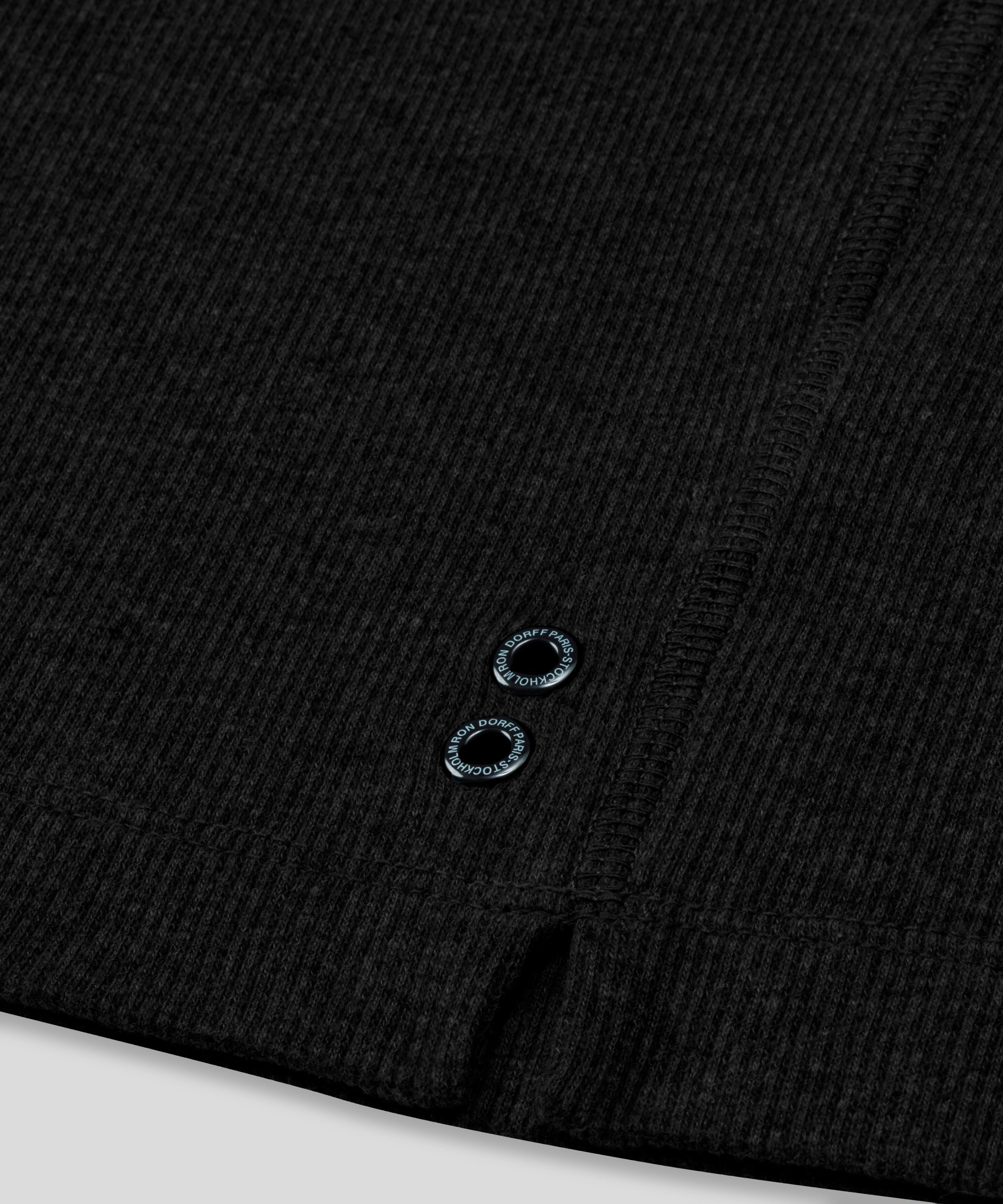 Army Ribbed Henley T-Shirt: Black