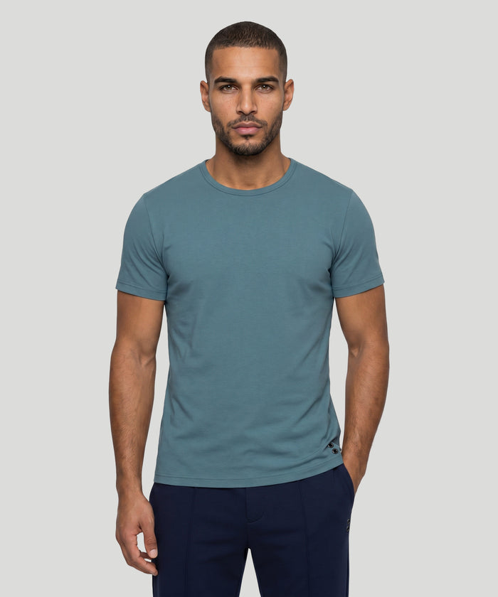Crew Neck T-Shirt Eyelet Edition: Baltic Blue