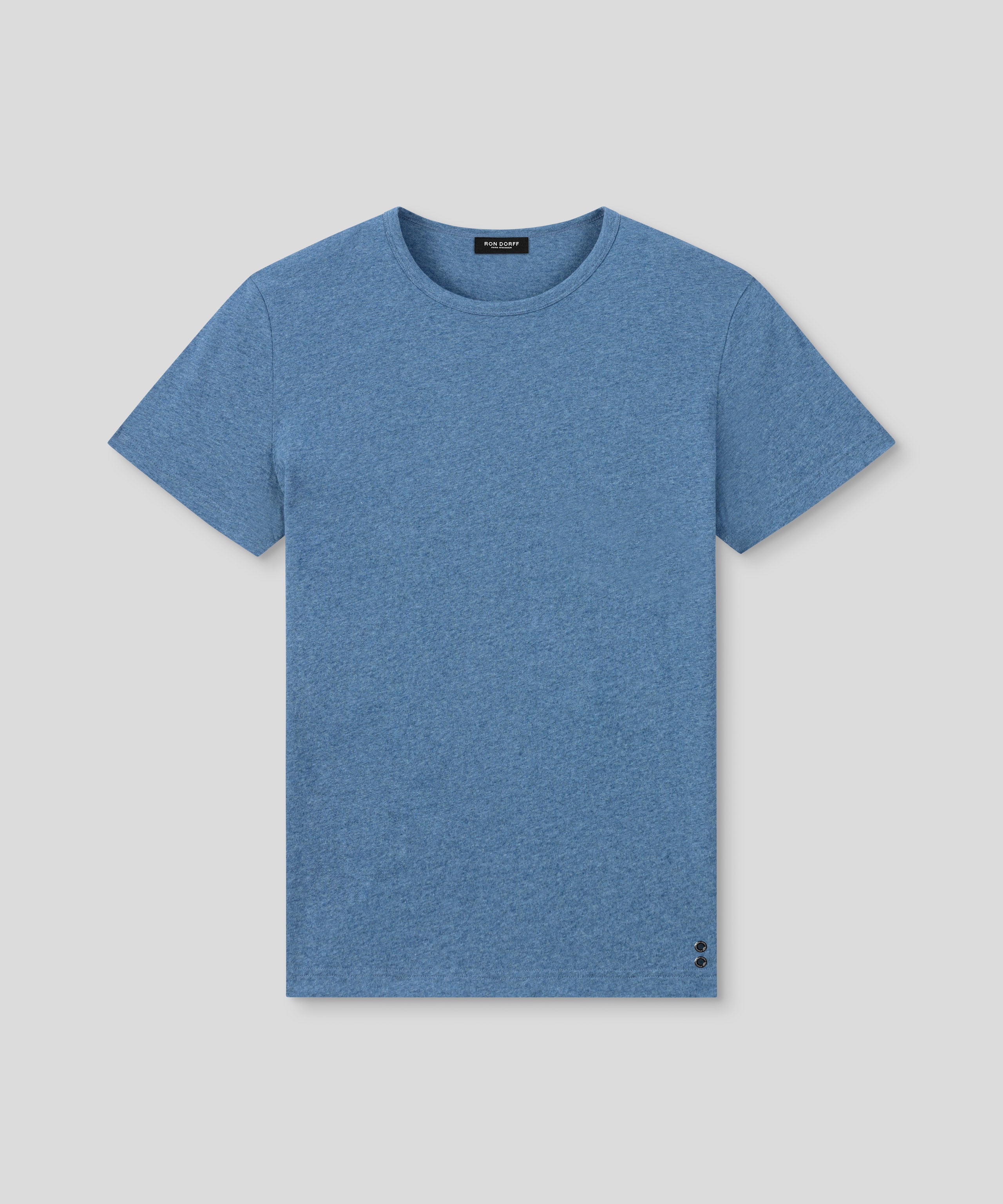 Crew Neck T-Shirt Eyelet Edition: Blue Melange