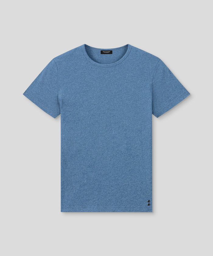 Crew Neck T-Shirt Eyelet Edition: Blue Melange