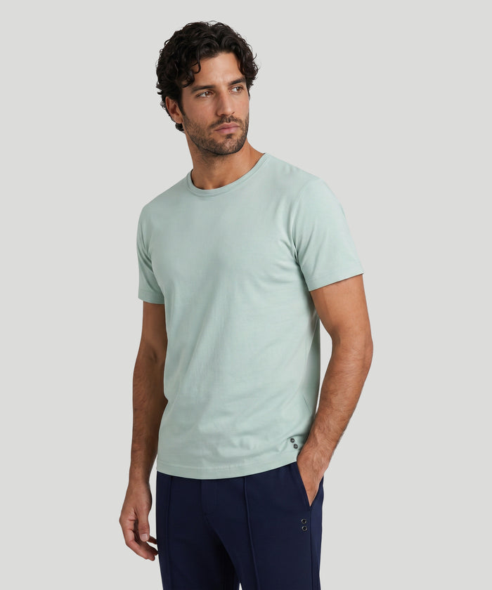 Crew Neck T-Shirt Eyelet Edition: Gray Mist