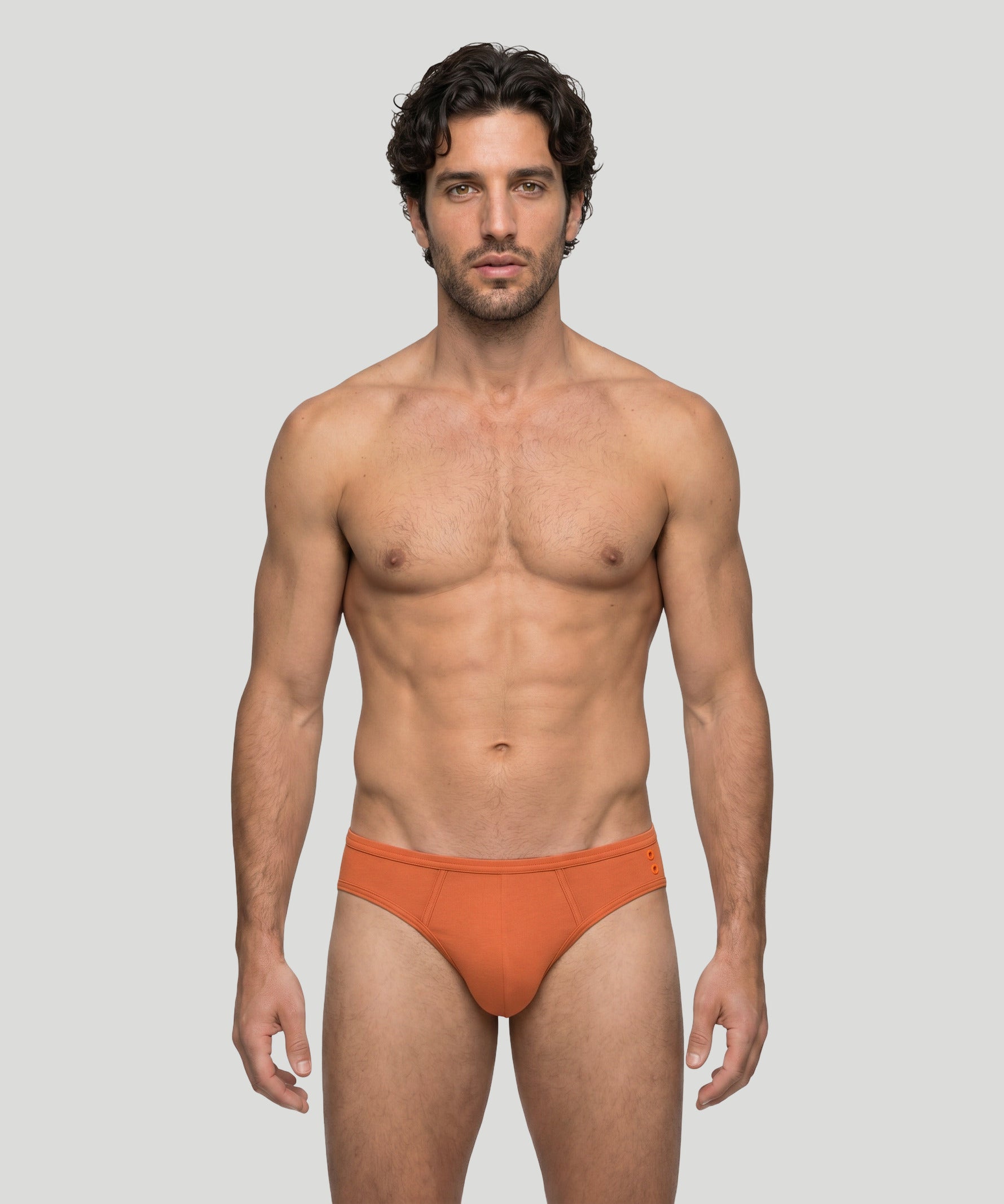 Slim Y-Front Briefs: Orange Dust