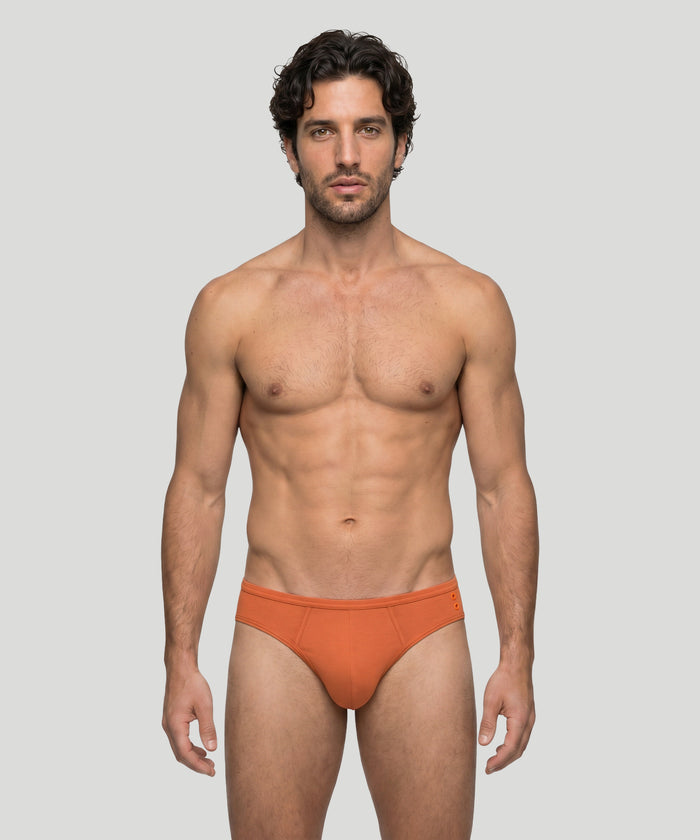 Slim Y-Front Briefs: Orange Dust