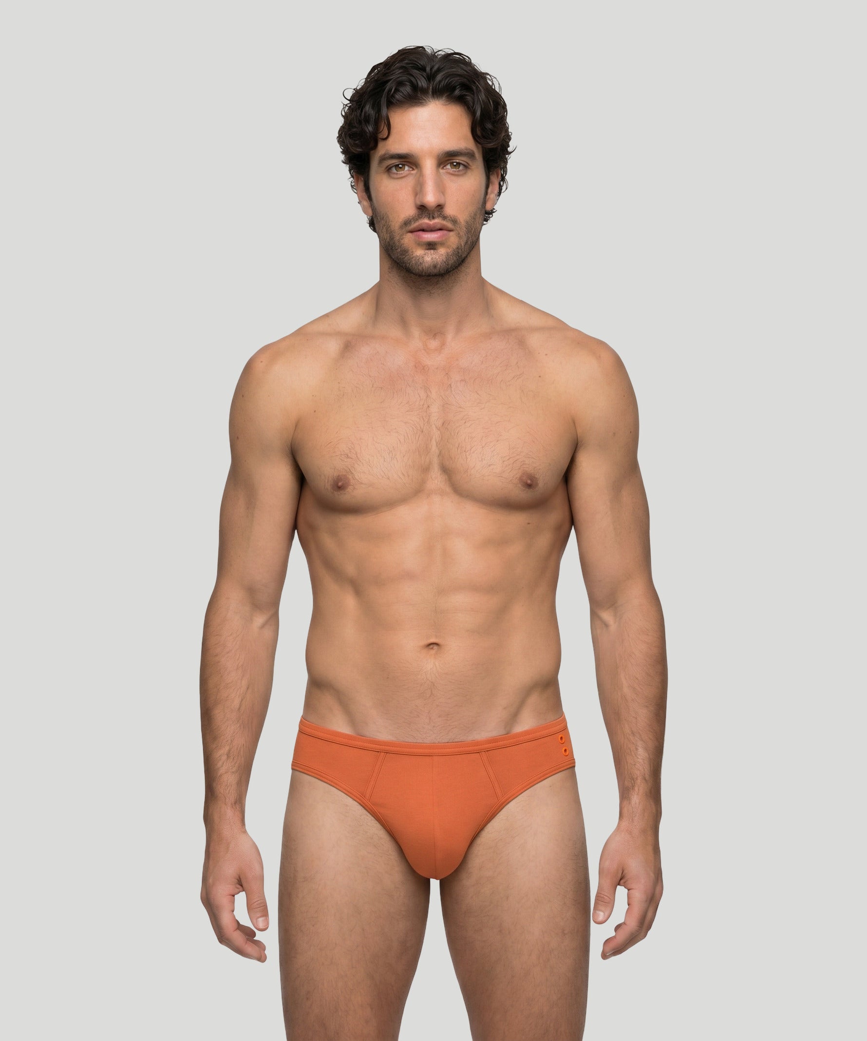 Slim Y-Front Briefs: Orange Dust