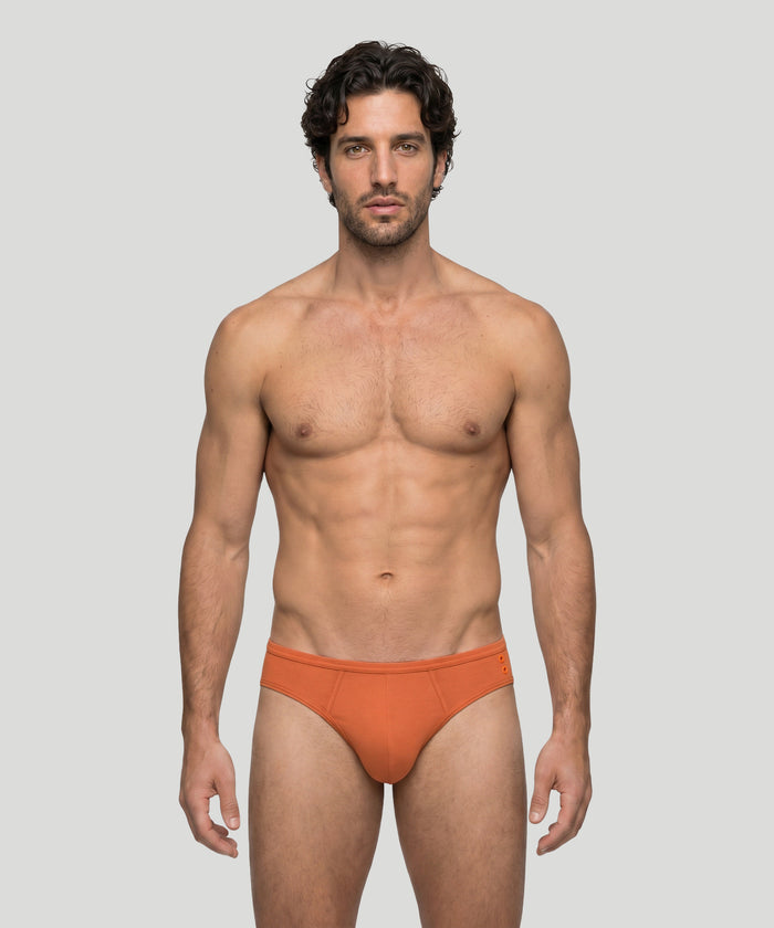 Slim Y-Front Briefs: Orange Dust
