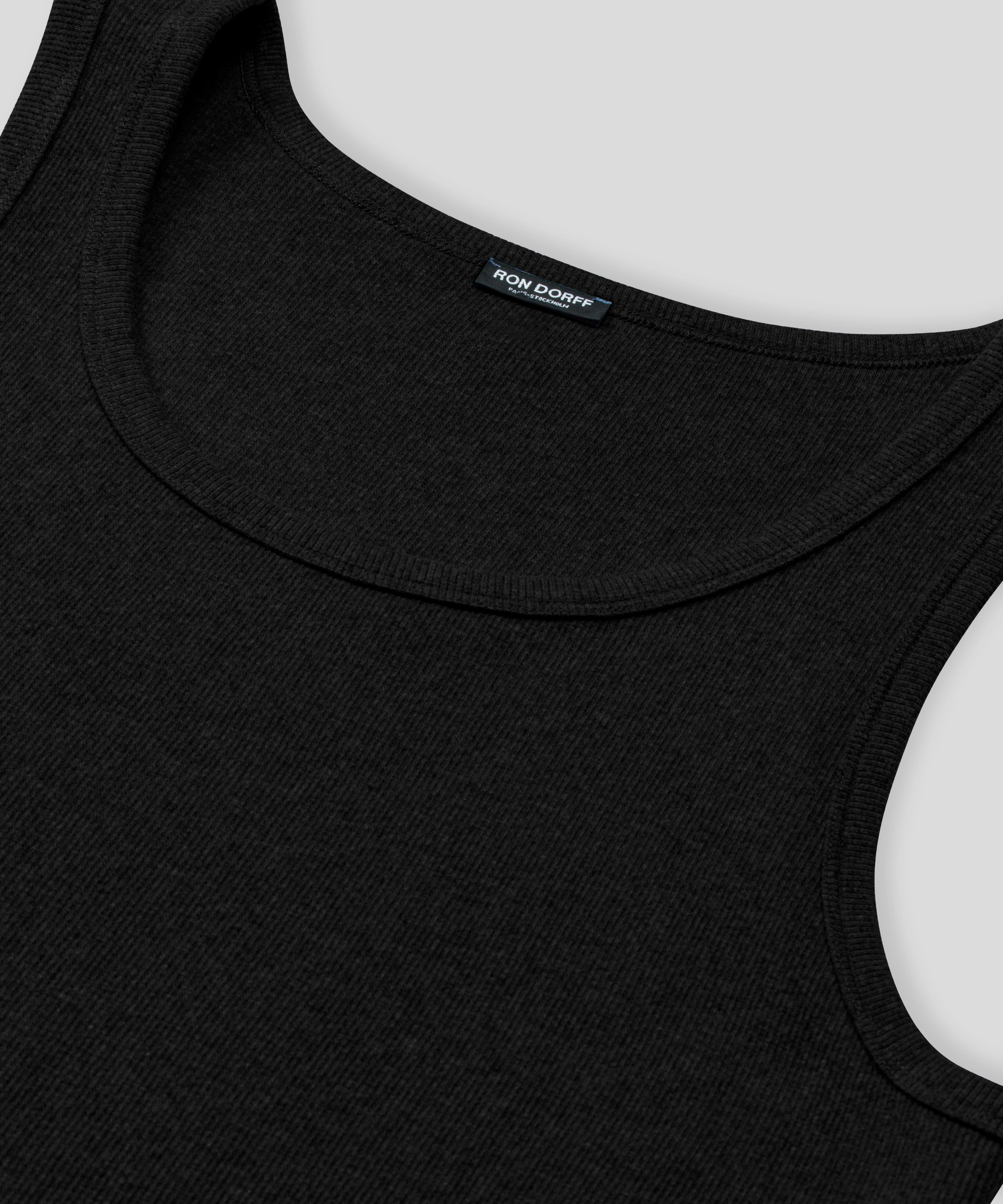 Army Ribbed Tank Top: Black