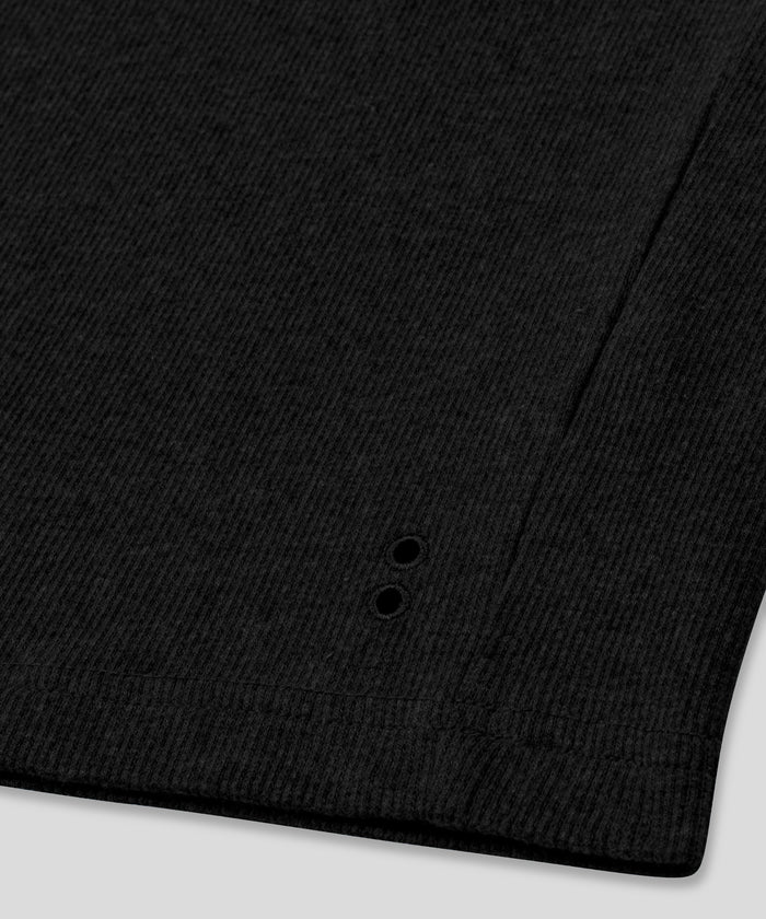Army Ribbed Tank Top: Black