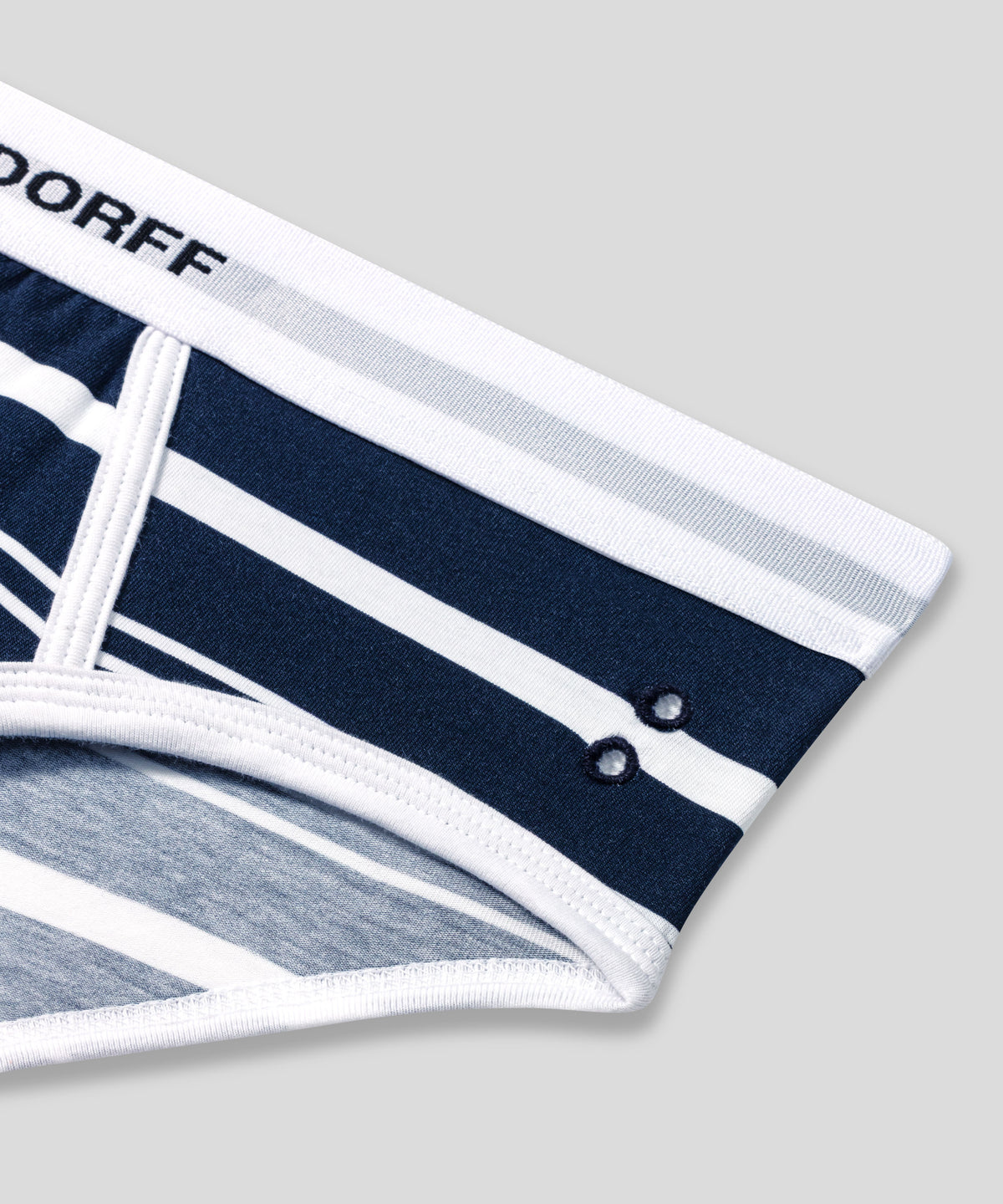 RON DORFF Y-Front Briefs w. Stripes: Navy/White