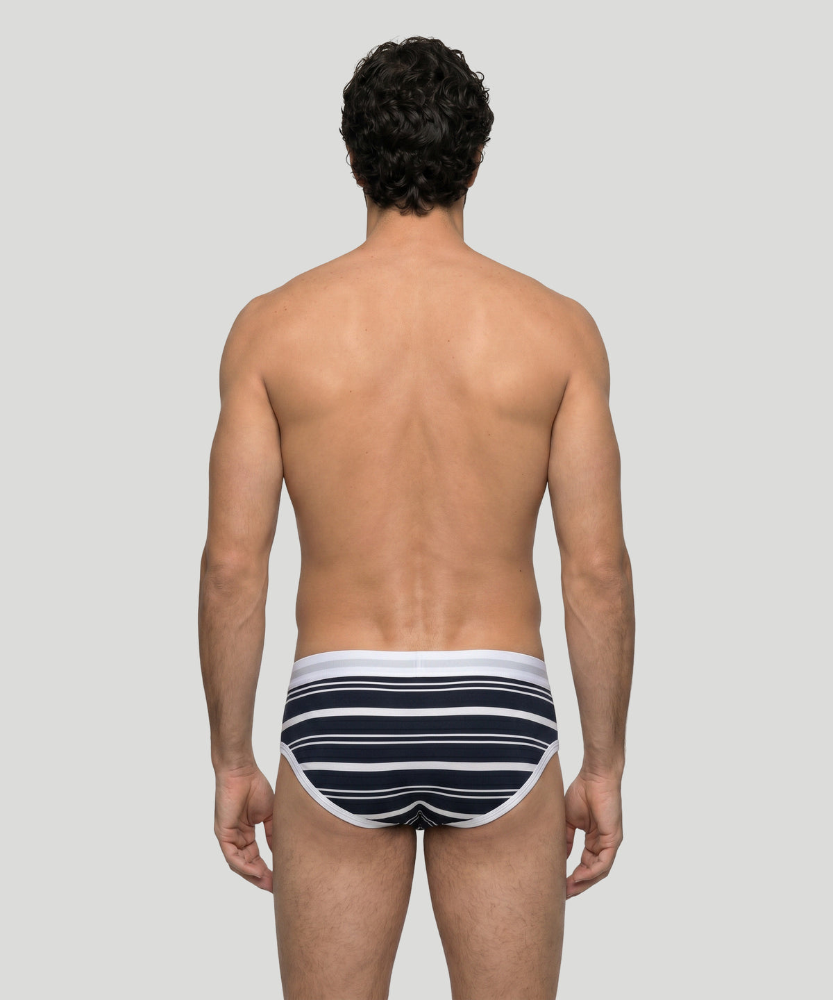 RON DORFF Y-Front Briefs w. Stripes: Navy/White