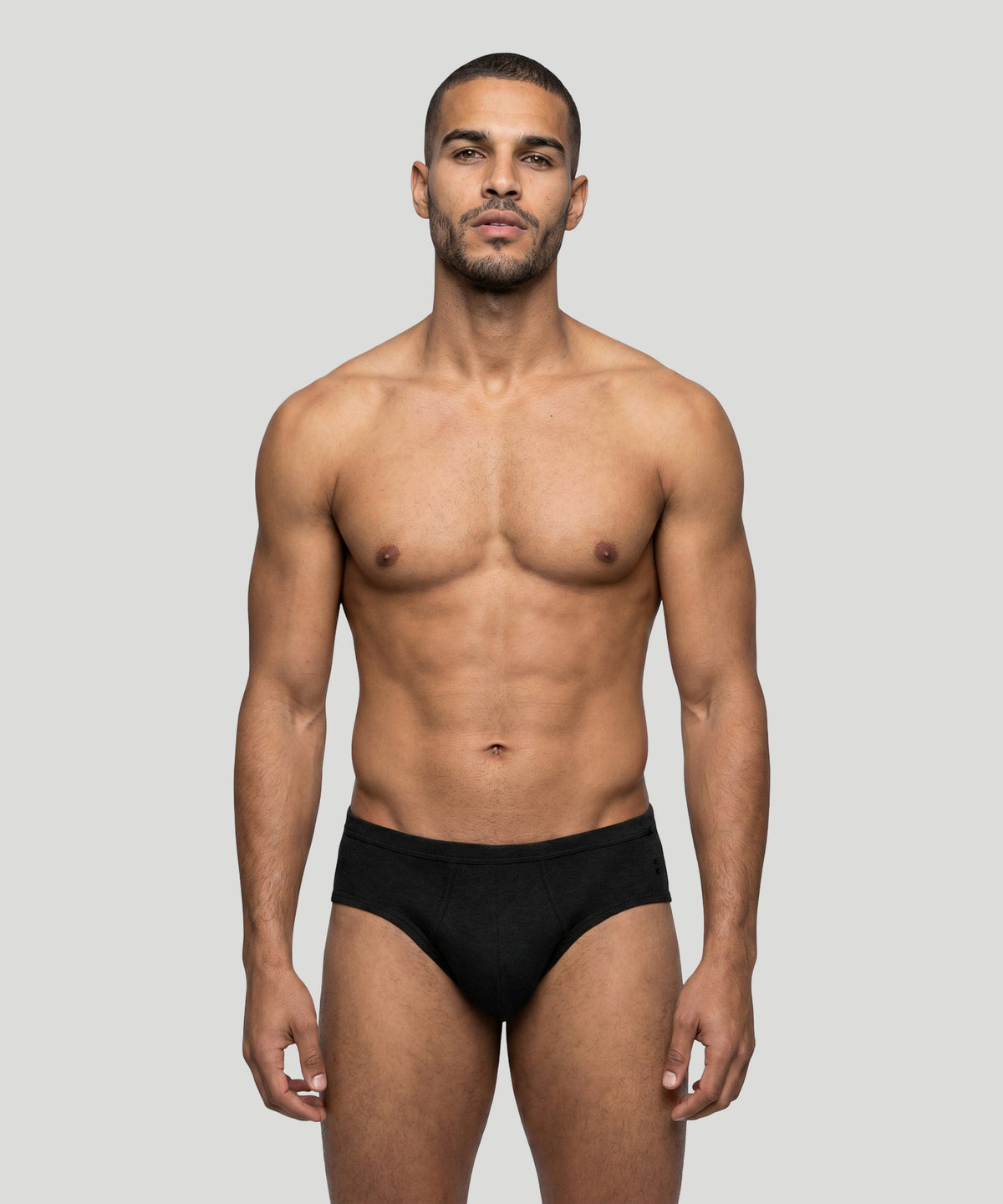 Army Ribbed Y-Front Briefs: Black