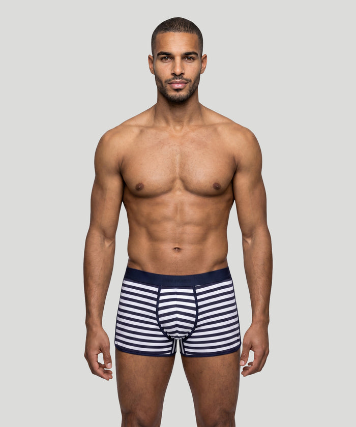 Marathon Boxer Briefs: Navy/White