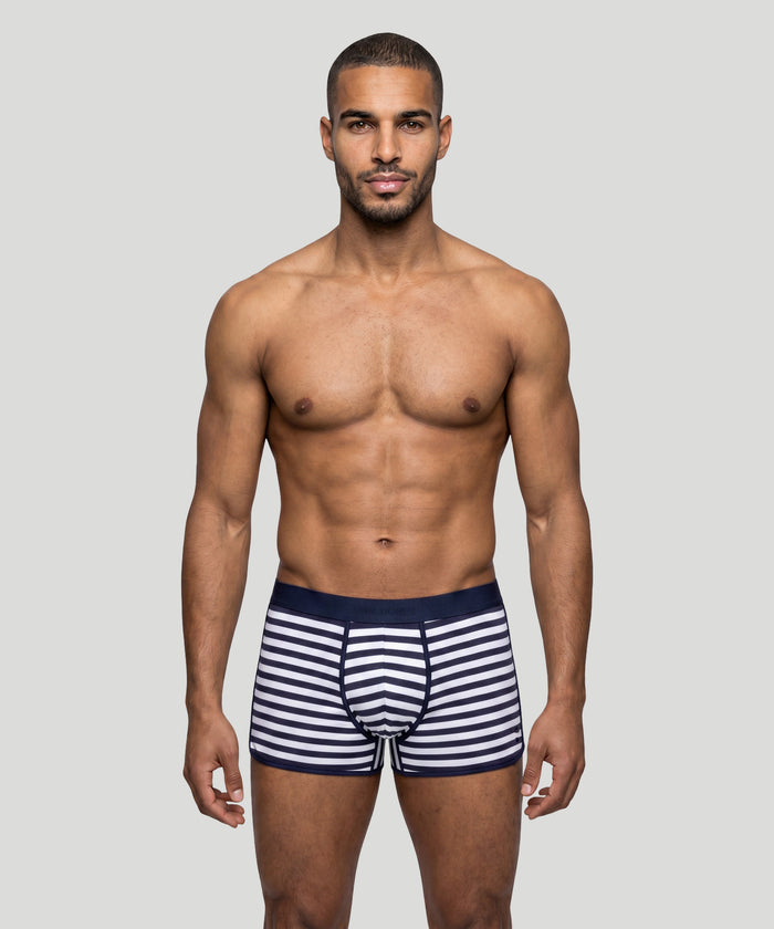 Marathon Boxer Briefs: Navy/White