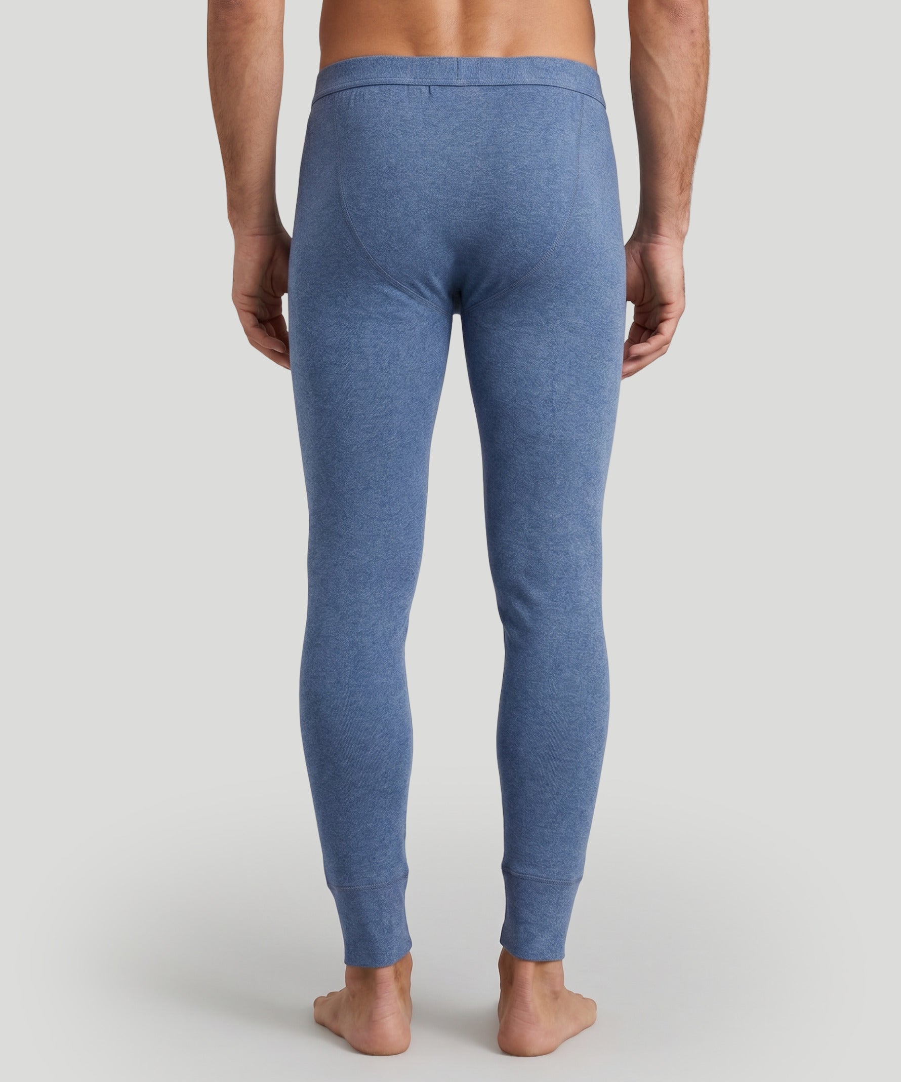 Army Ribbed Long Johns: Blue Melange