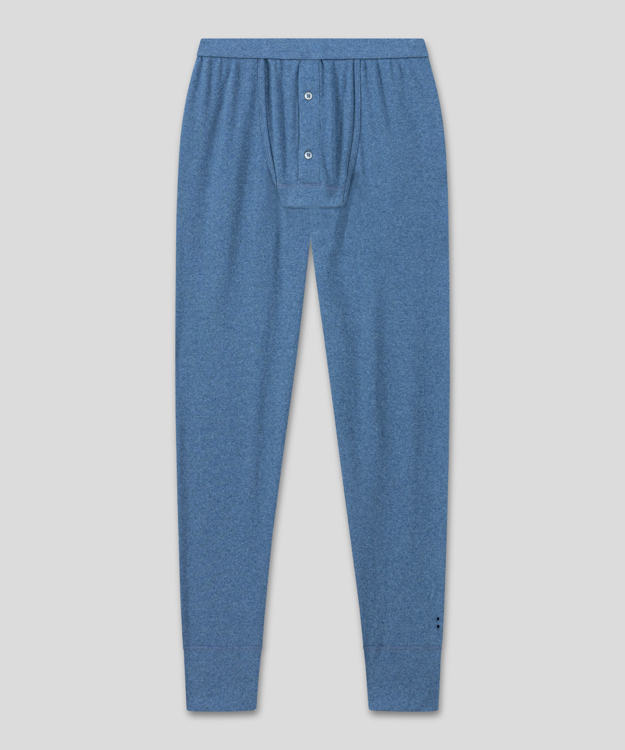 Army Ribbed Long Johns: Blue Melange