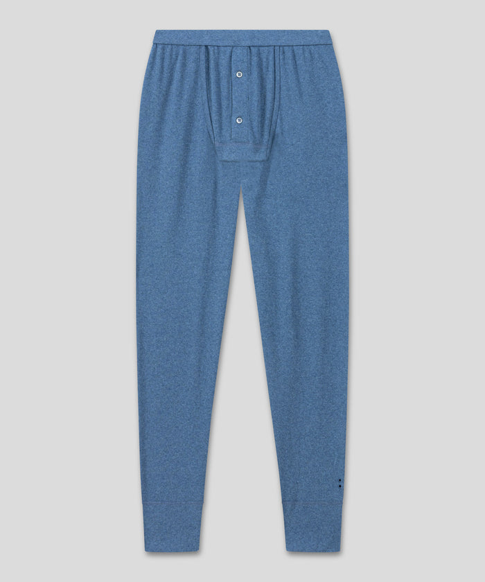 Army Ribbed Long Johns: Blue Melange