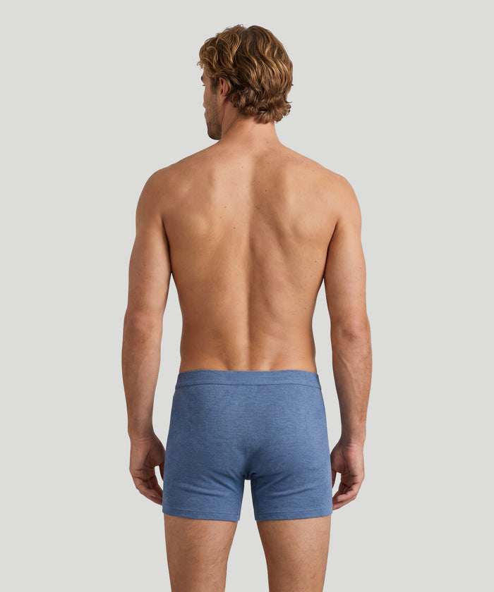 Army Ribbed Night Shorts: Blue Melange
