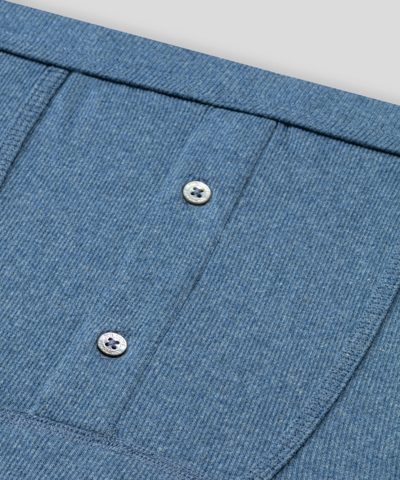 Army Ribbed Long Johns: Blue Melange