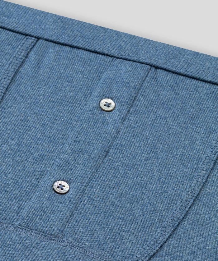Army Ribbed Long Johns: Blue Melange