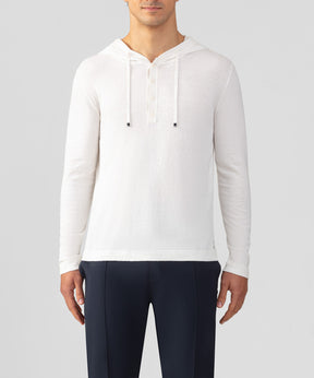 Light Cotton-Silk Hoodie: Off White