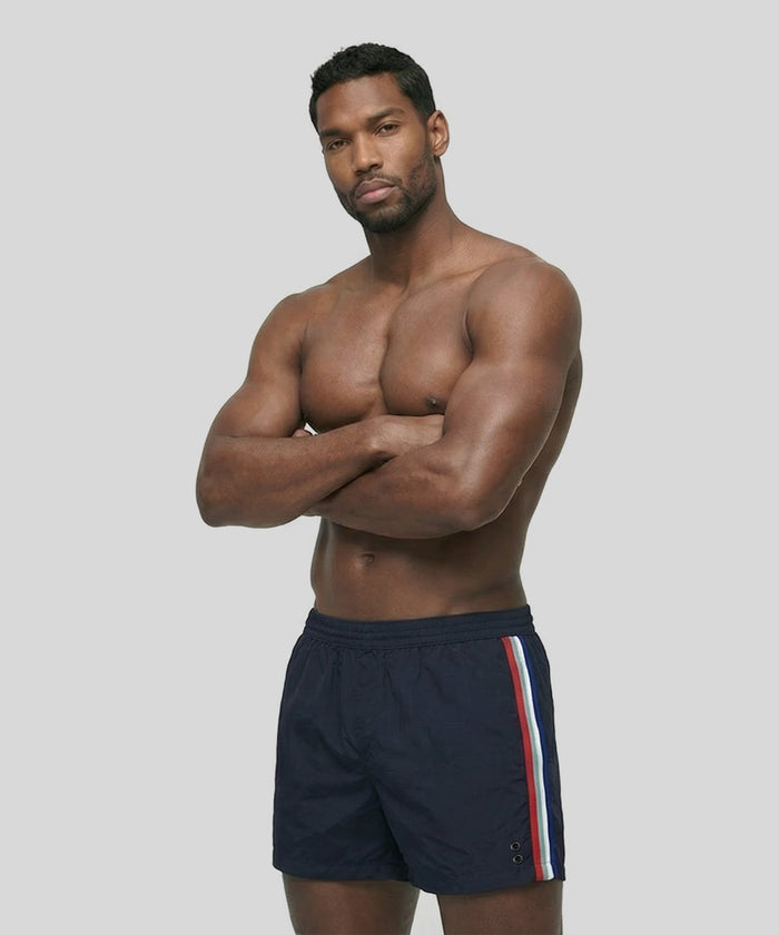 Exerciser Shorts w. Side Stripes: Navy