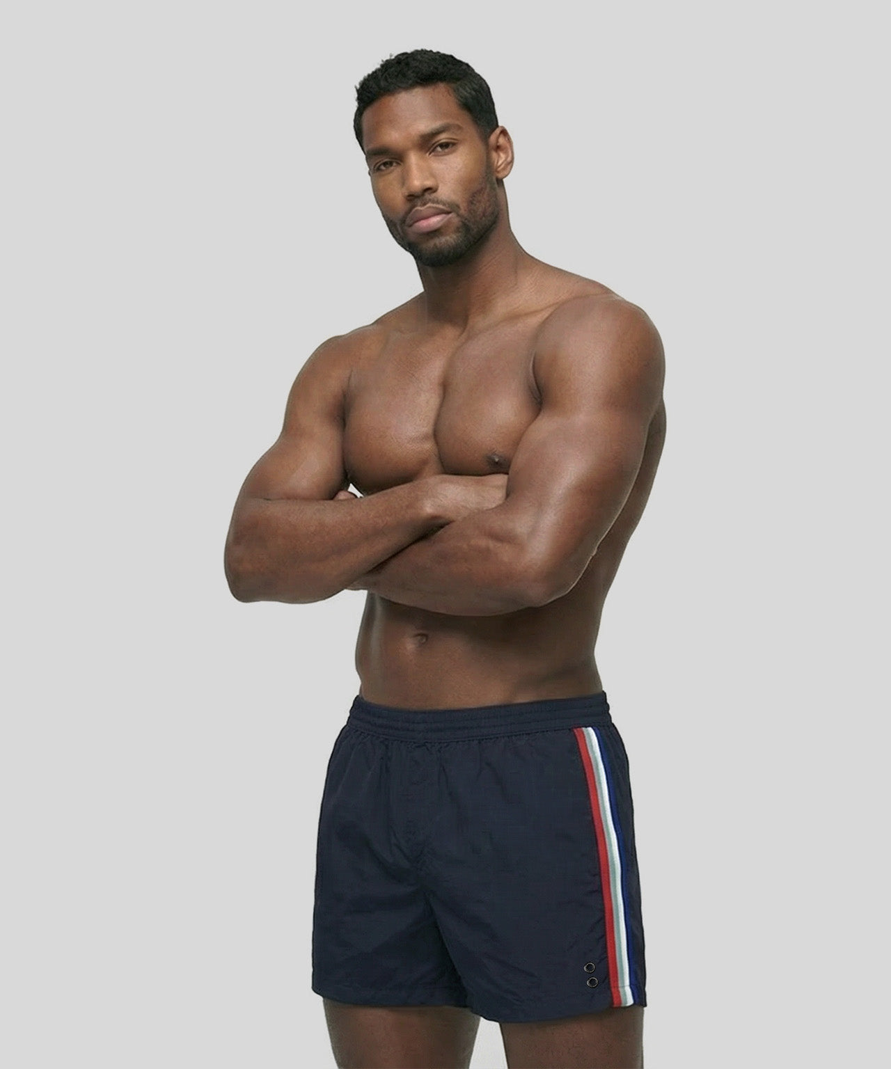 Exerciser Shorts w. Side Stripes: Navy