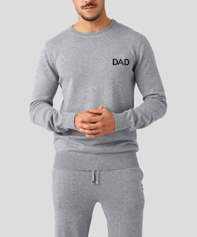 Cotton Cashmere Sweatshirt "DAD" : Heather Grey
