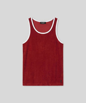 Cotton Terry Tank Top: Red