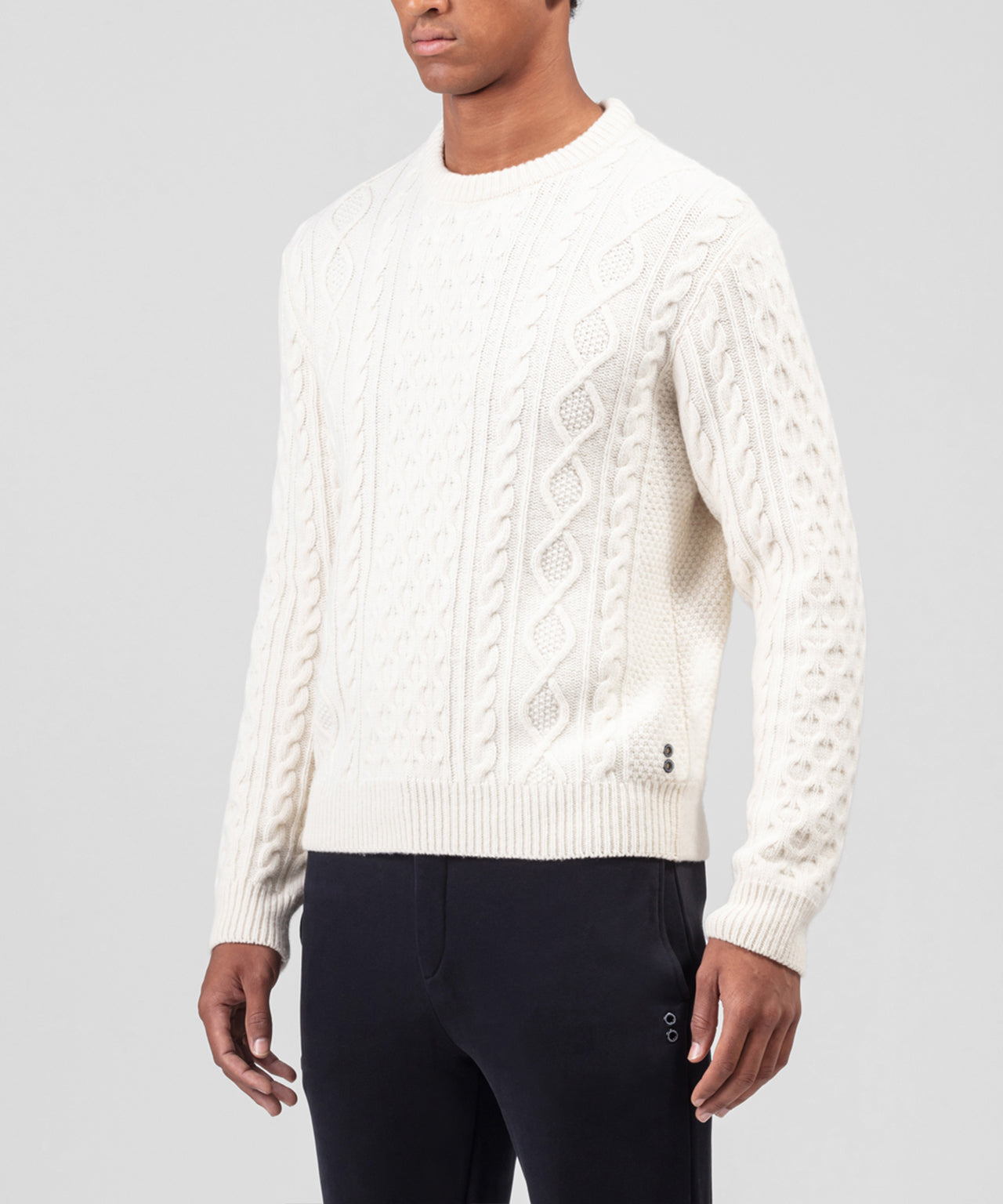 Cashmere-Wool Telemark Sweater: Off White