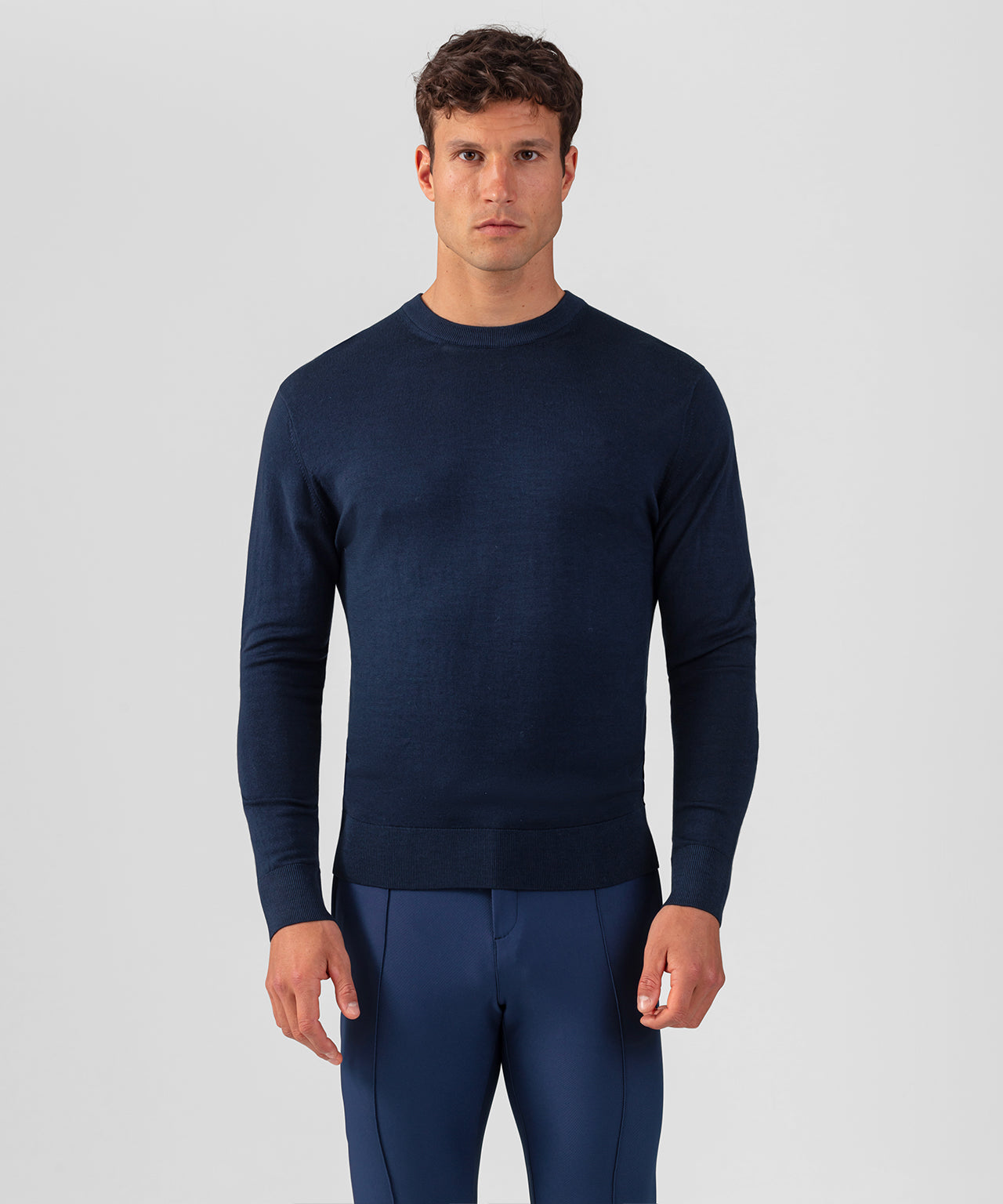 Light Merinos Wool Army Sweater: Navy