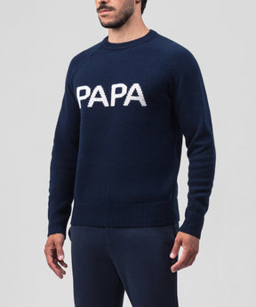 Nordic Wool Sweater "PAPA": Navy