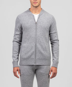 Cashmere Tennis Jacket: Heather Grey