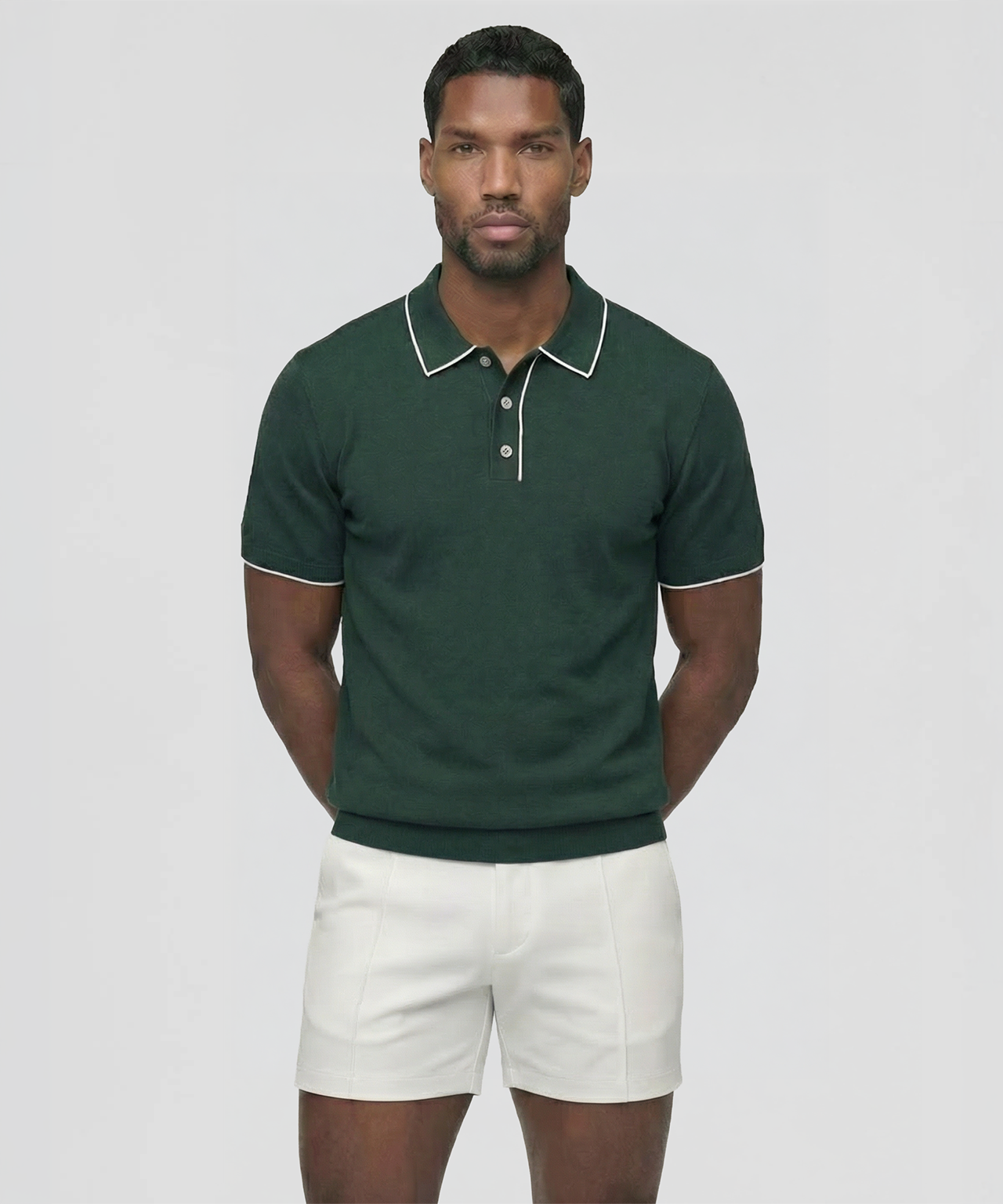 Cotton-Silk Polo: Court Green