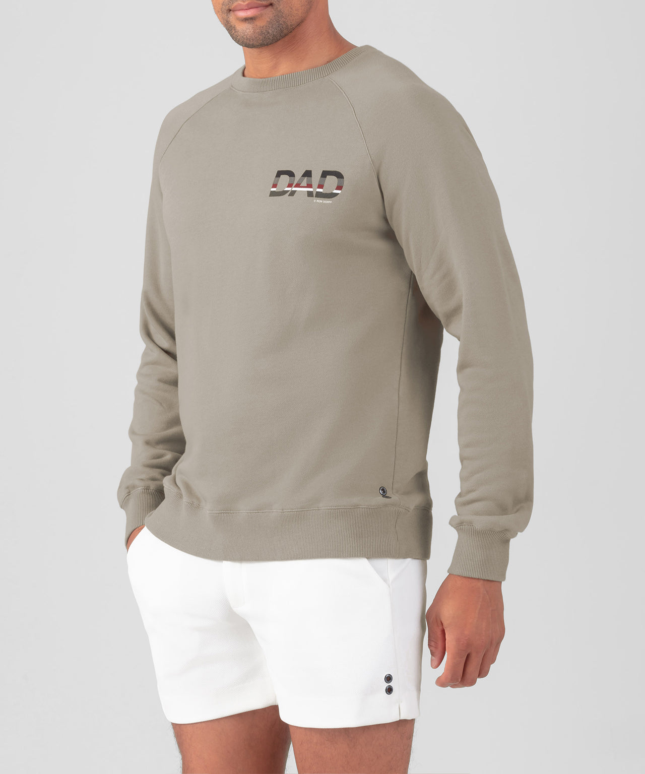 Organic Cotton Sweatshirt "DAD": Dusty Beige