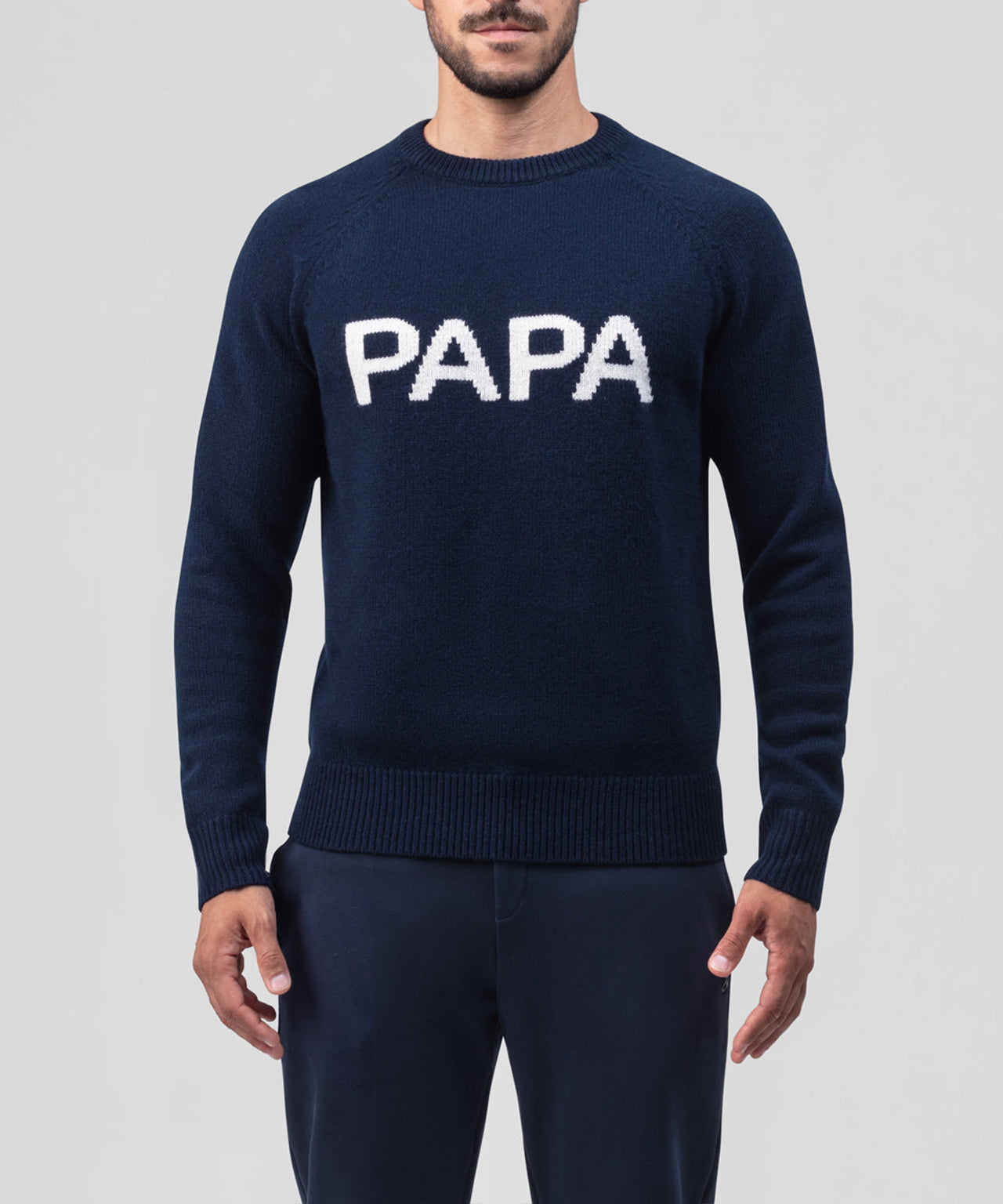 Nordic Wool Sweater "PAPA": Navy
