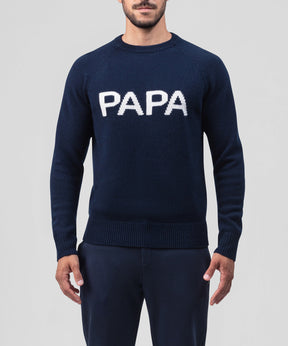 Nordic Wool Sweater "PAPA": Navy