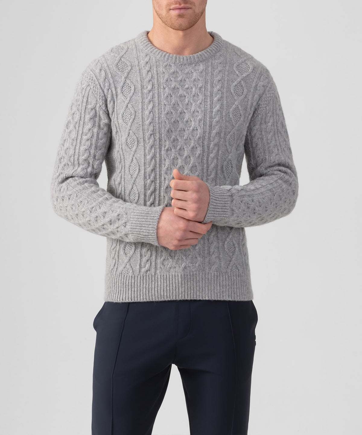 Wool Cashmere Telemark Sweater: Grey Melange