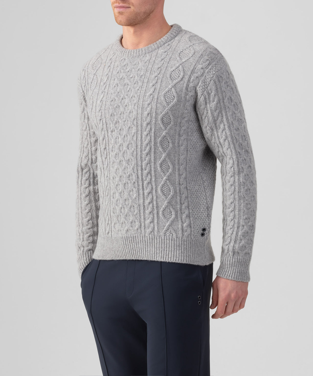 Wool Cashmere Telemark Sweater: Grey Melange